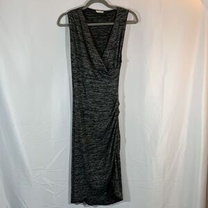 Wilfred Free Heather Grey Low Cut Front Slit Dress
